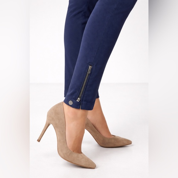 White House Black Market Navy Zip-Hem Skinny Ankle Pants Stretch Size 4 - Picture 6 of 11